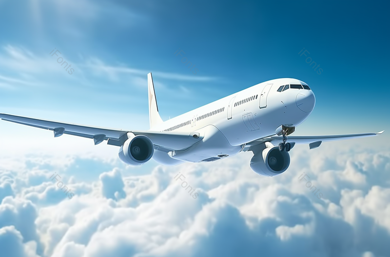 飞机在蓝天白云里飞行阳光明媚高清图片,高清,摄影图,摄影图片,图片大全,摄影图免费下载